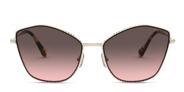 Miu Miu MU 60VS Gold/Pink Prescription Sunglasses