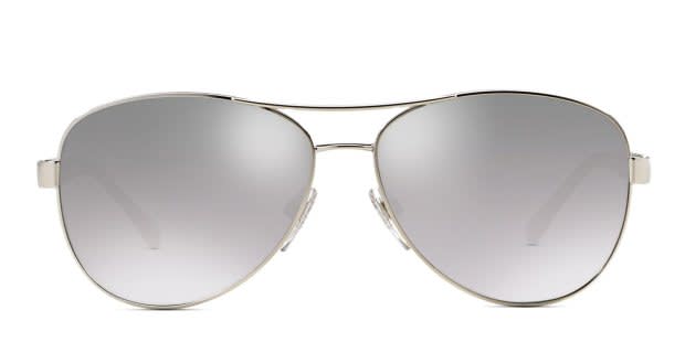 New Burberry B3080 1300 Silver Polarized Aviator Sunglasses BURBERRY BE3080 Aviator Sunglasses | EyeOns.com main image 4