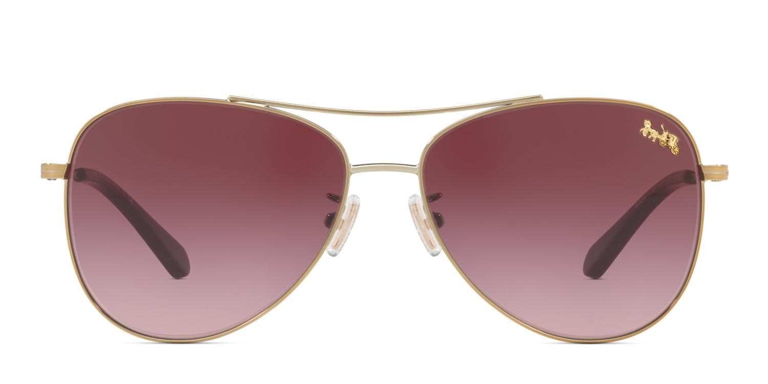 Coach HC7079 Gold/Red (Non-Rx-able) glasses - Gold / Red - Frontal View