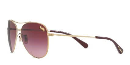 Coach HC7079 Gold/Red (Non-Rx-able) glasses - Gold / Red - Angle View