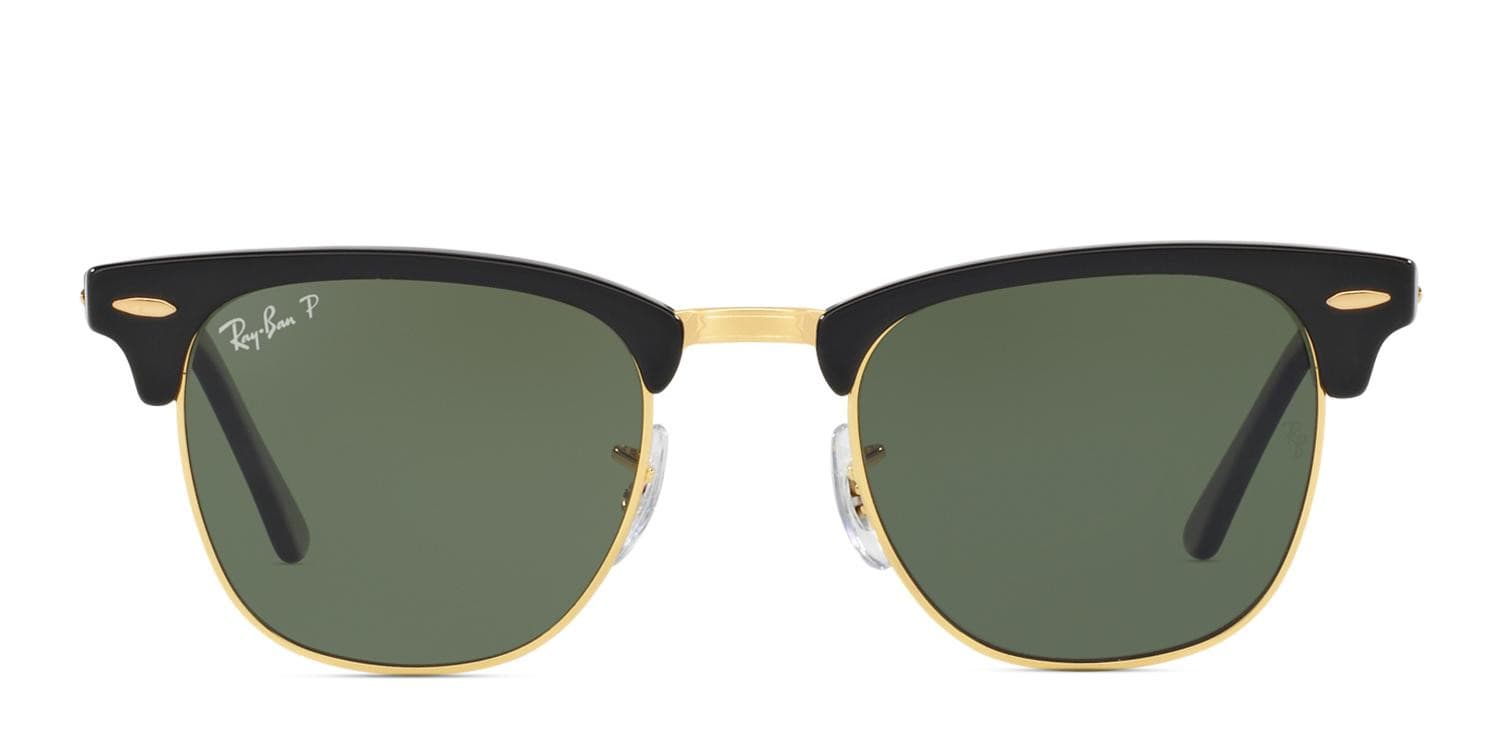 New With Damaged Box Ray-Ban RB3016 Clubmaster Black/Gold Frame Green G-15 Lens Ray-Ban Clubmaster 51mm Black Gold / G-15 Green Polarized  main image 3