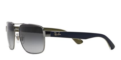 Ray-Ban RB3530 Gunmetal, Blue, Green glasses - Gunmetal / Blue / Green - Angle View