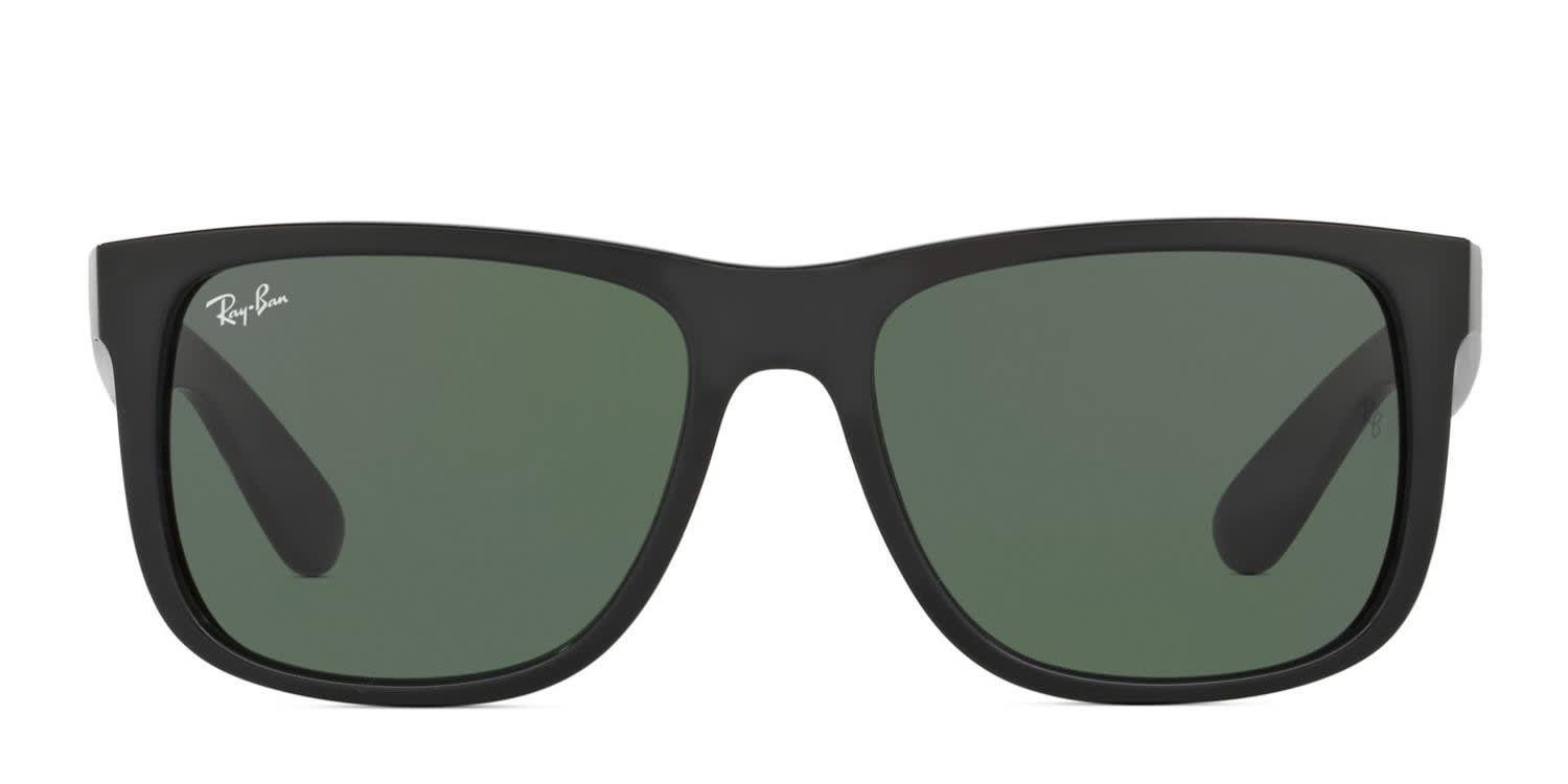 【2月】Guri① Ray-Ban 4165 Justin Black, Green Prescription Sunglasses - 50% Off