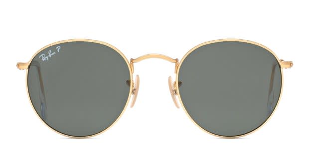 Ray-Ban RB3447 Round Metal Rose Gold, Green Prescription