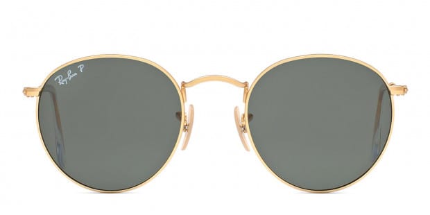 Ray-Ban RB3447 Round Metal Rose Gold, Green Prescription Sunglasses - 50%  Off Lenses