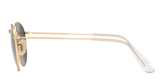 Ray-Ban RB3447 Round Metal Rose Gold, Green Prescription