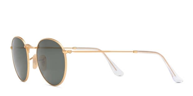 Ray-Ban RB3447 Round Metal Rose Gold, Green Prescription
