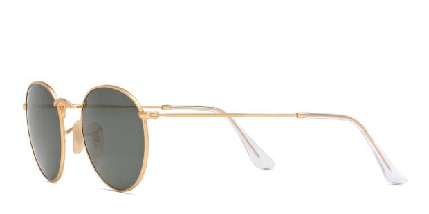 Ray-Ban RB3447 Round Metal Rose Gold, Green Prescription