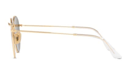Ray-Ban RB3447N Round Metal Gold, Green glasses - Gold / Green - Side View