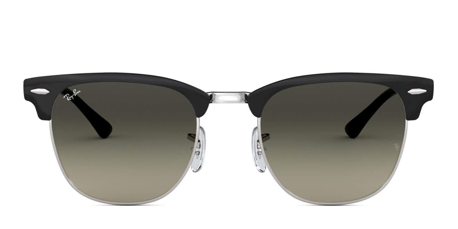 Ray-Ban RB3716 Clubmaster Metal Black, Silver glasses - Black / Silver - Frontal View