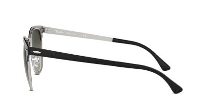 Ray-Ban RB3716 Clubmaster Metal Black, Silver glasses - Black / Silver - Side View