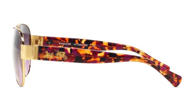 Coach Tortoise & Gold Logo Sunglasses Coach CBY82 M (54 - 19) with Brown lenses and Tortoise frame  main image 4