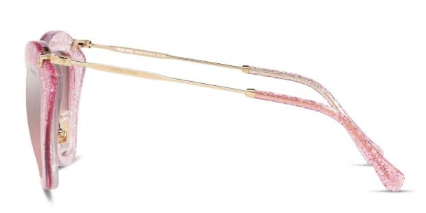 Miu Miu SMU 10NS Noir Pink/Glitter/Gold Prescription Sunglasses display picture 1