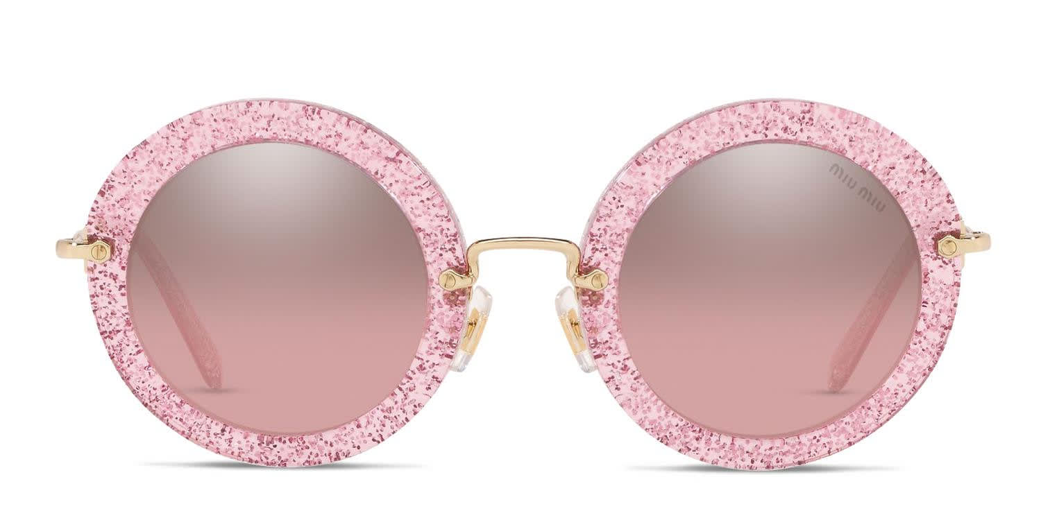 Miu Miu MU 13NS Pink/Glitter/Gold (Non-Rx-able) glasses - Pink / Glitter / Gold - Frontal View