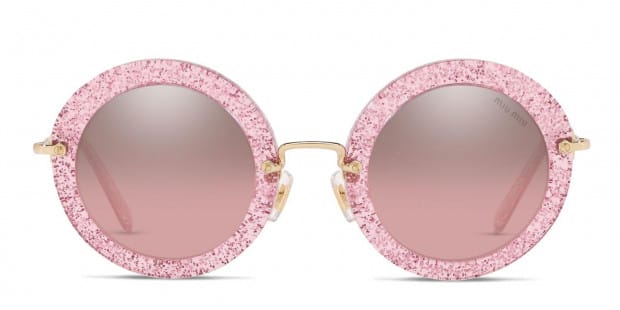 Miu miu sunglasses deals round glitter