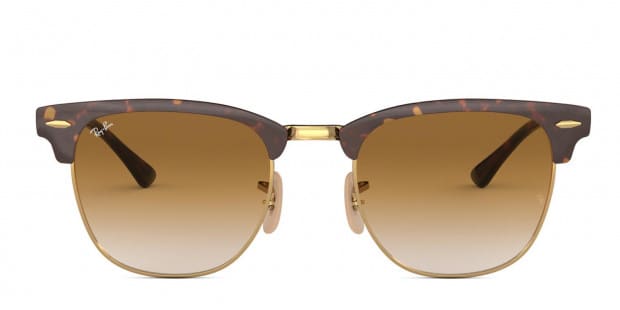 Ray Ban RB3716 Clubmaster Metal Tortoise Gold Prescription Sunglasses 50 Off Lenses