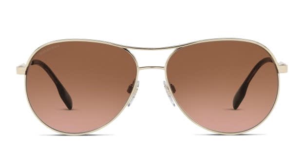 Burberry BE3122 Tara Gold, Brown Prescription Sunglasses 