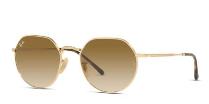 Ray-Ban RB3565 Jack Gold, Brown glasses - Gold / Brown - Angle View