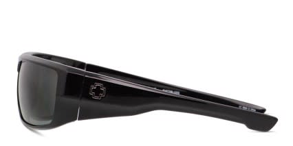 Spy Dirk Shiny Black, Green glasses - Shiny Black / Green - Side View
