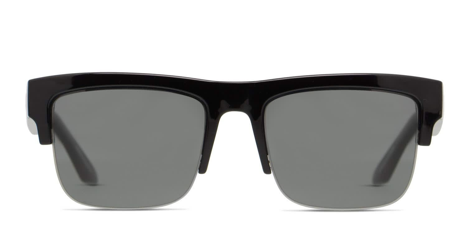 Spy Discord 50/50 Shiny Black/Green glasses - Shiny Black / Green - Frontal View