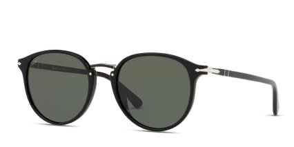 Persol PO3210S Black, Green glasses - Black / Green - Angle View
