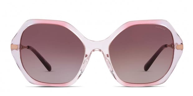Coach HC8315 Purple Clear Gold Prescription Sunglasses 50 Off