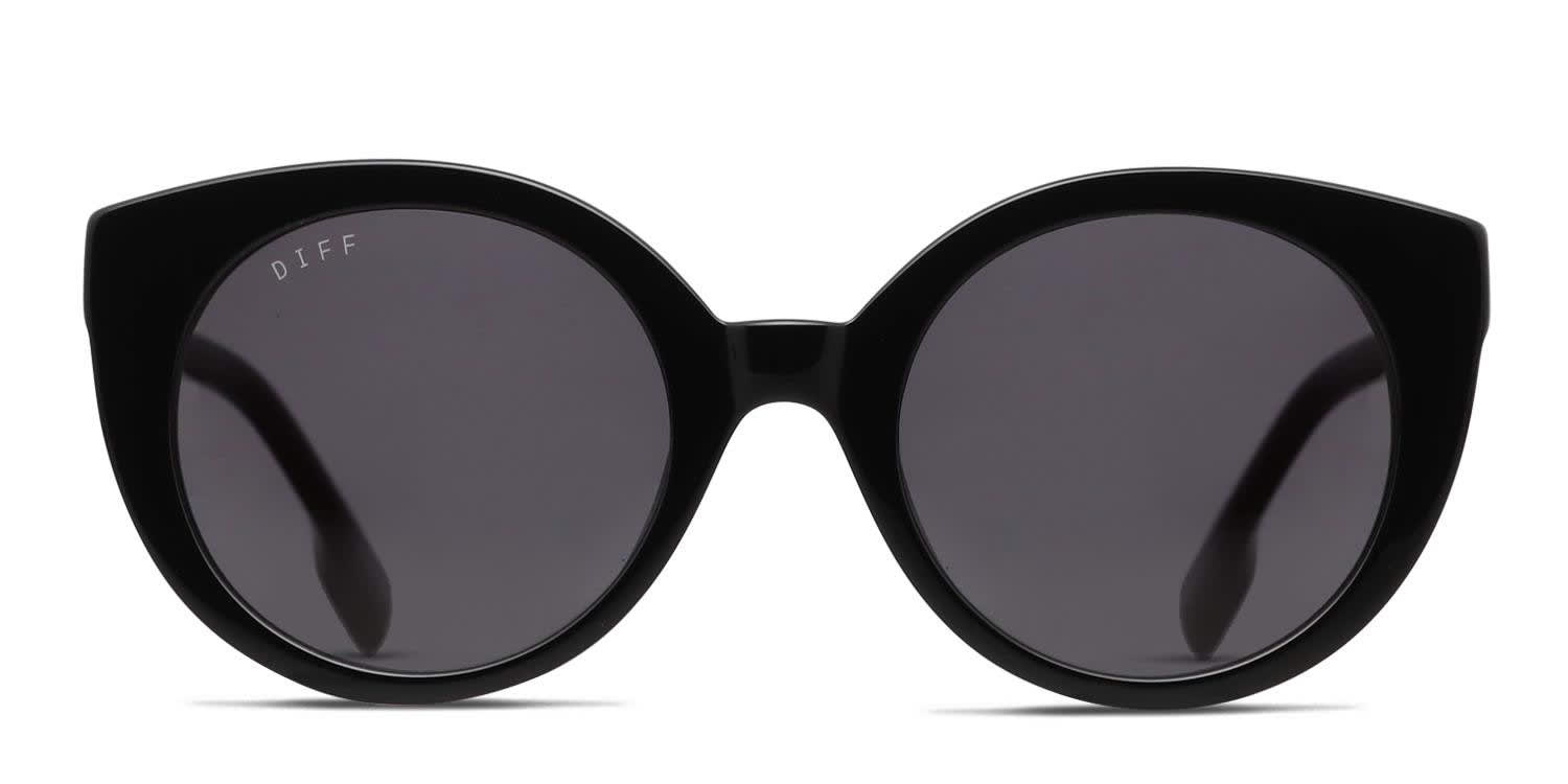 Diff Emmy Shiny Black glasses - Shiny Black - Frontal View