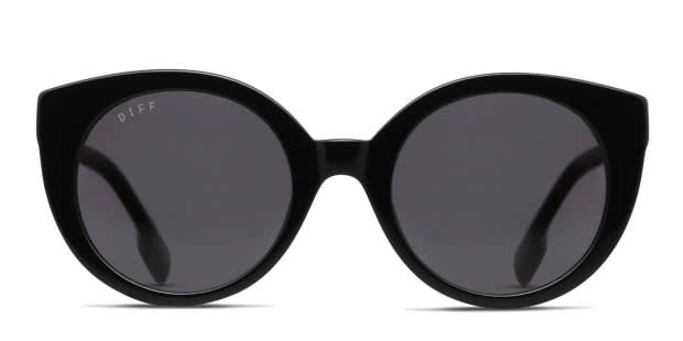 Diff Emmy Shiny Black Prescription Sunglasses - 50% Off Lenses