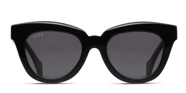 Diff Black Cat-Eye Sunglasses Becky II Cat Eye Sunglasses | Black & Dark Smoke Lenses  main image 3