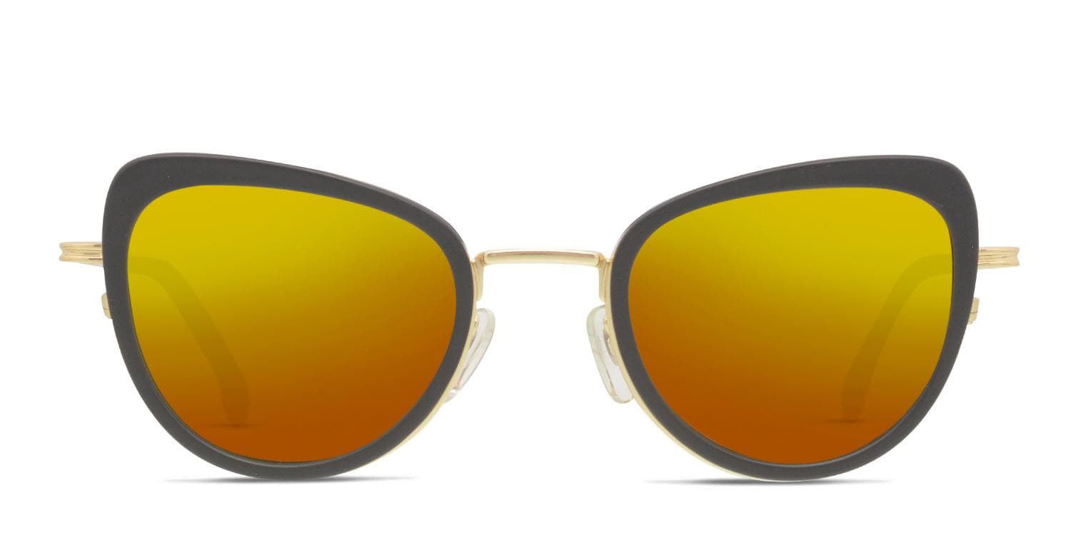 Komono The Billie Black, Gold glasses - Black / Gold - Frontal View