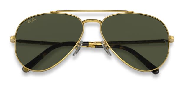 Ray-Ban RB3625 New Aviator Gold Prescription Sunglasses - 50% Off