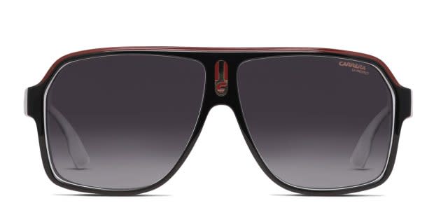 Carrera Silver Frame Sunglasses with Black Lenses and Red Temple Tips Carrera Champion/N Aviator Sunglasses in Black Red  main image 3