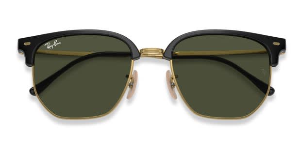 小物 Ray-Ban NEW CLUBMASTER RB4416 Ray-Ban RB4416 New Clubmaster Black, Gold Prescription Sunglasses