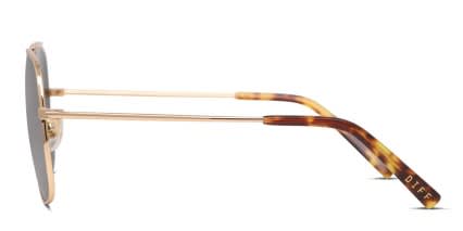 Diff Brooklyn Gold, Green glasses - Gold / Green - Side View