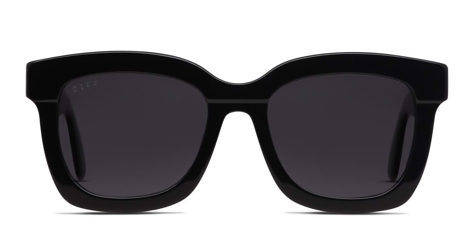 Diff Carson Shiny Black glasses - Shiny Black - Frontal View