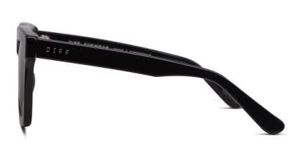 Diff Carson Shiny Black glasses - Shiny Black - Side View