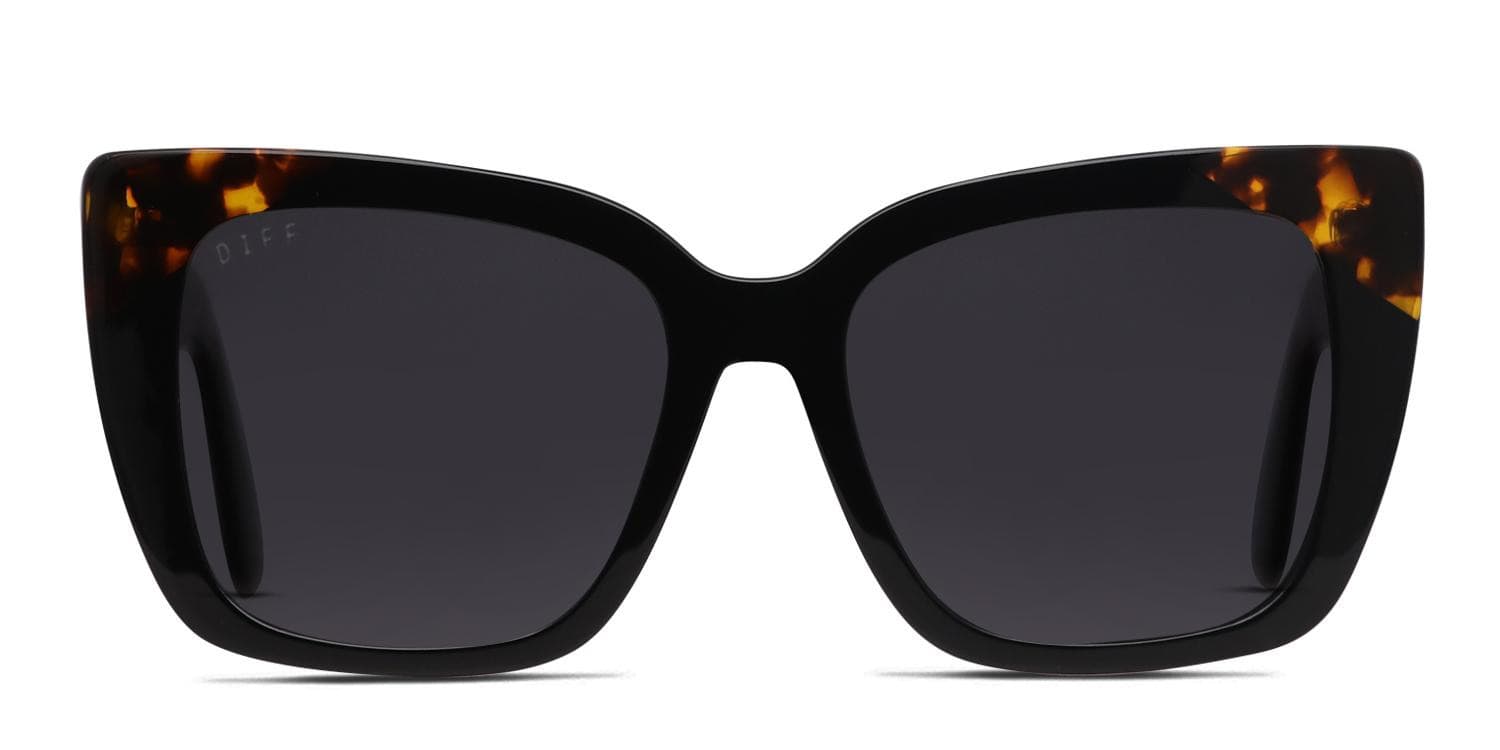 Diff Lizzy Black, Tortoise Prescription Sunglasses - 50% Off Lenses