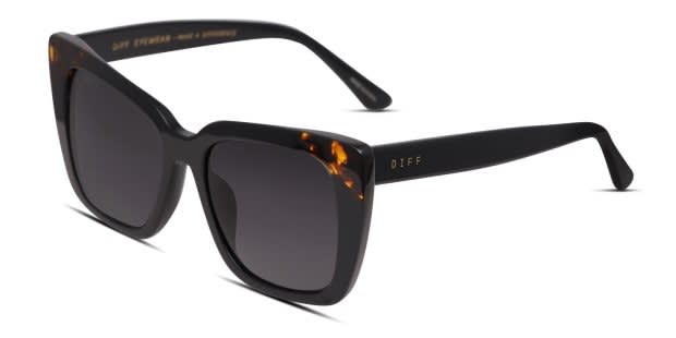 Diff Lizzy Black, Tortoise Prescription Sunglasses - 50% Off Lenses