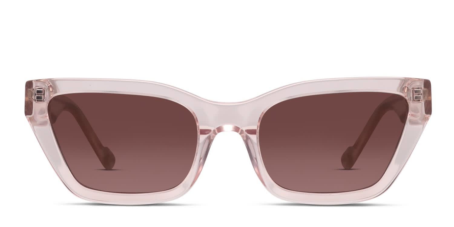Le Specs Bio-Tron Clear, Pink glasses - Clear / Pink - Frontal View