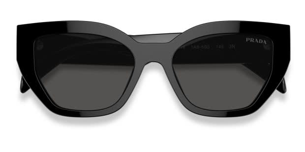 Prada PRA09S Shiny Black Prescription Sunglasses