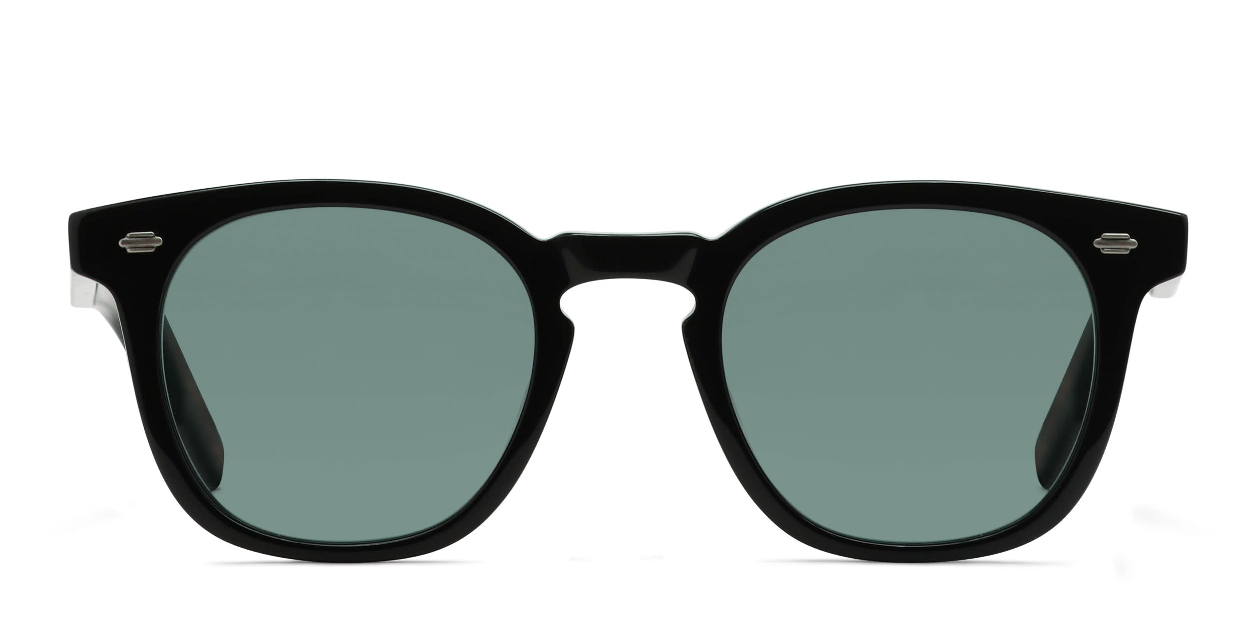 Garrett Leight Byrne Sun Shiny Black glasses - Shiny Black - Frontal View