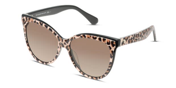 kate spade Beige Transparent Sunglasses with Tan/Leopard-Print Temples Buy Kate Spade Tabby-O Cat-Eye Reading Glasses Online main image 4