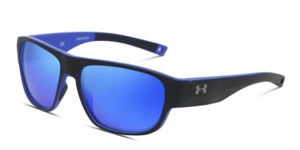 Under Armour UA Scorcher Matte Black, Blue glasses - Matte Black / Blue - Angle View