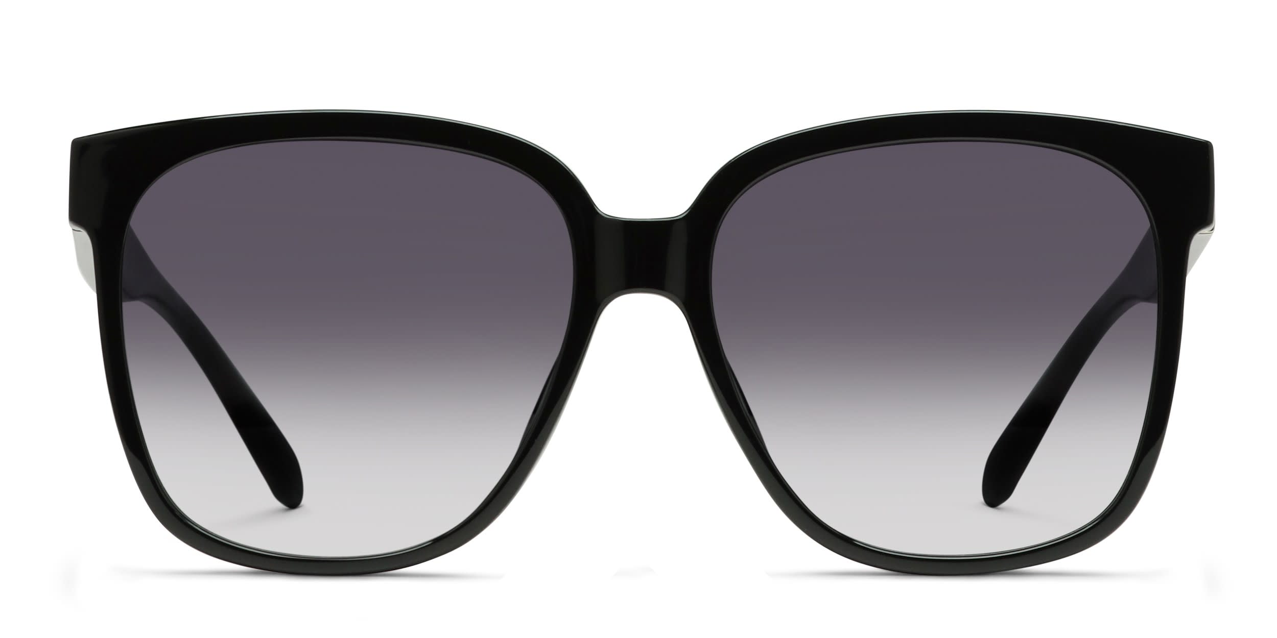 Quay Wide Awake Shiny Black glasses - Shiny Black - Frontal View