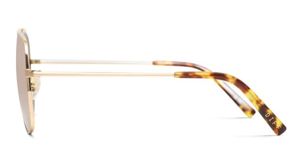 Diff Brooklyn Gold, Green Prescription Sunglasses - 50% Off Lenses