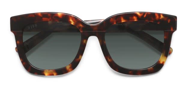 Diff Carson Shiny Black Prescription Sunglasses - 50% Off Lenses