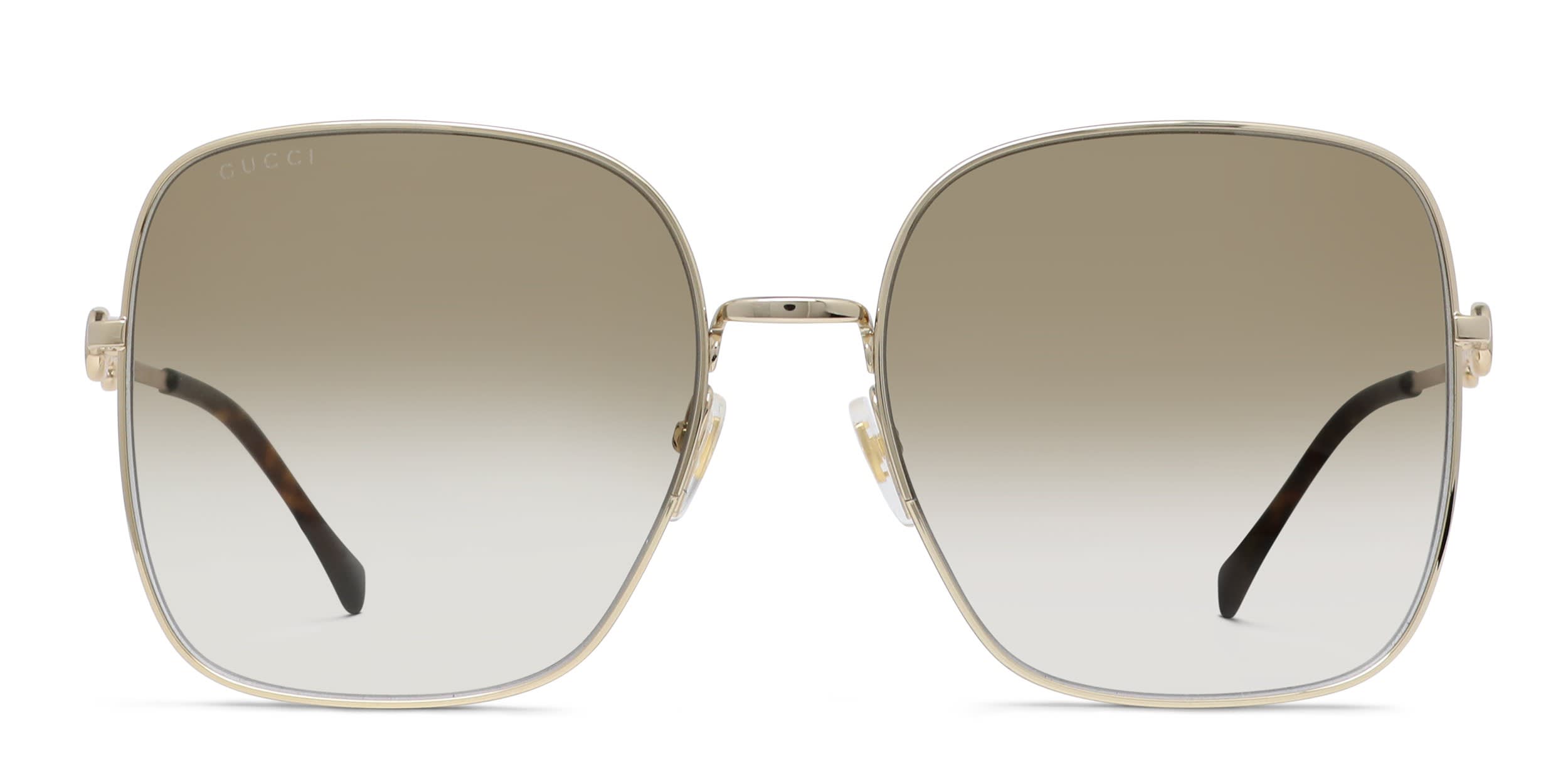 Gucci GG0879S Gold, Brown glasses - Gold / Brown - Frontal View