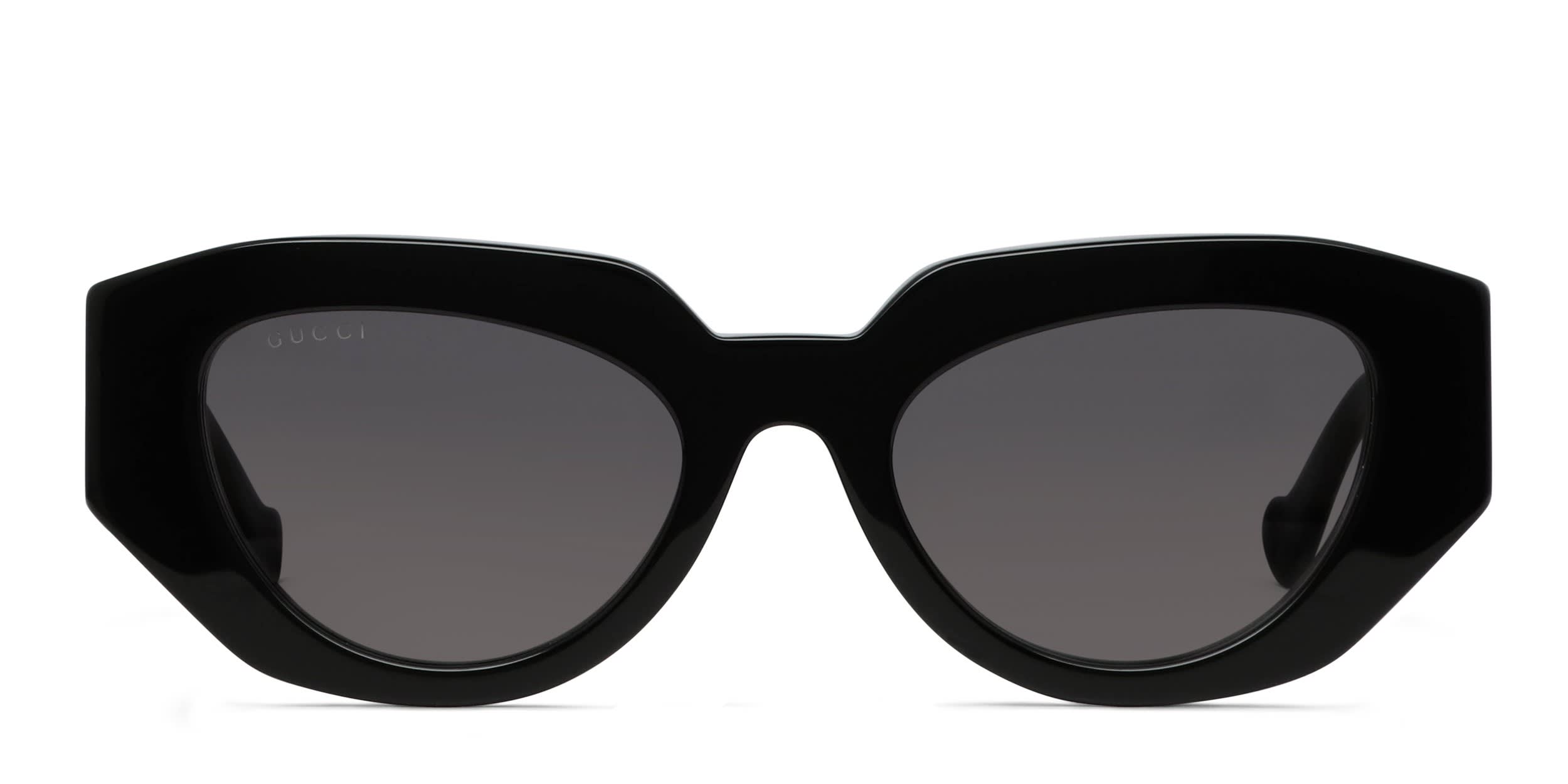 Gucci GG0488SA Shiny Black/Clear/Pink Prescription Sunglasses