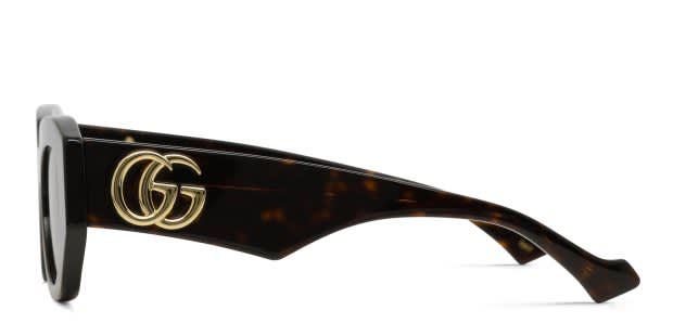 The Gucci GG1421S is a stylishly chunky sunglasses frame exuding