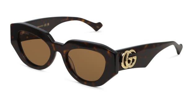 The Gucci GG1421S is a stylishly chunky sunglasses frame exuding